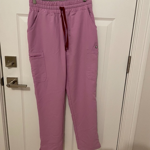 Figs Pants - Figs Chalk Pink High-Waisted Zamora Pants (Petite S)